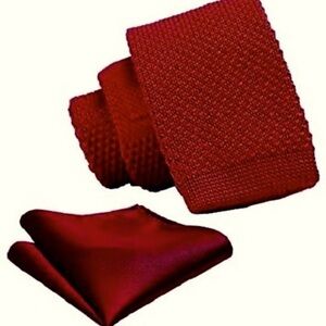 Segnalibro Italian Necktie and Italian Silk Pocket Scarf Set in Burgundy